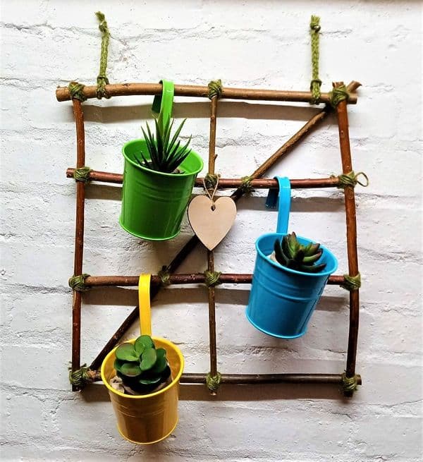 Hanging planter painted pots