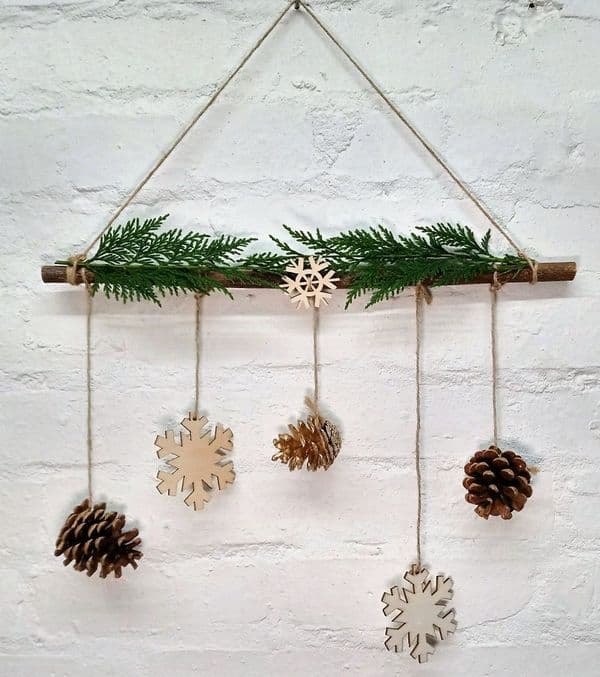 Hanging willow stick Christmas decoration kit