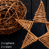Willow star & ball kit (plus extra willow + fairy lights)