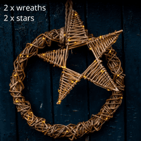 Willow wreath & star kit (plus extra willow + fairy lights)