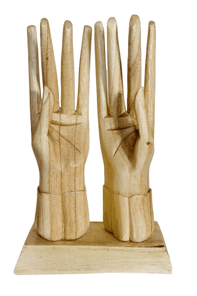 Wooden Hands Jewellery Stand Natural