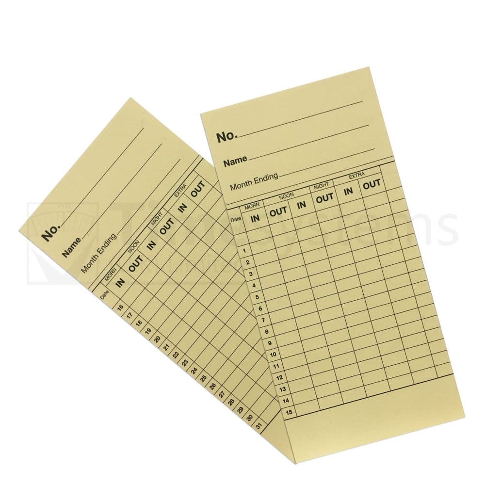 Clock Note Card 105718 Time Clock Cards