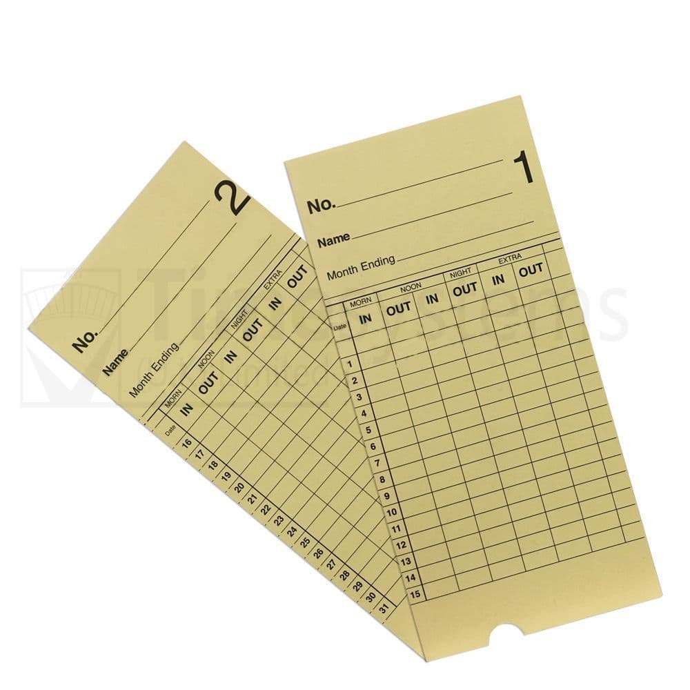 Clock Note Card 106000 Time Clock Cards | Time Systems UK