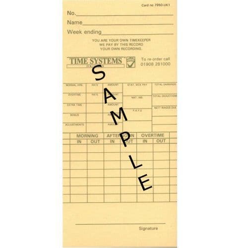 7950-UK1 Time Clock Cards