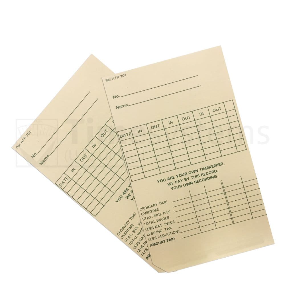 ATR-701 Time Clock Cards