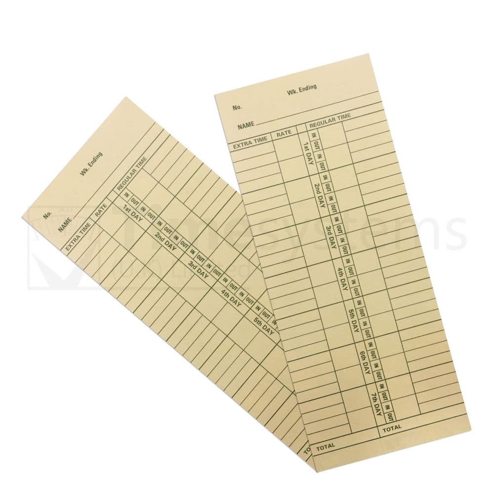 Clock Note Card CC106 Time Clock Cards