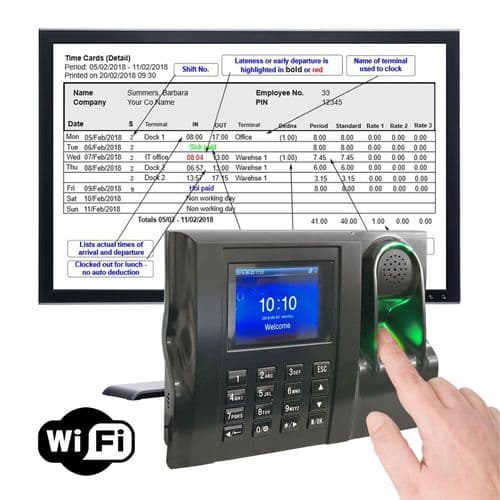Clocking in machine with biometric fingerprint | Wifi