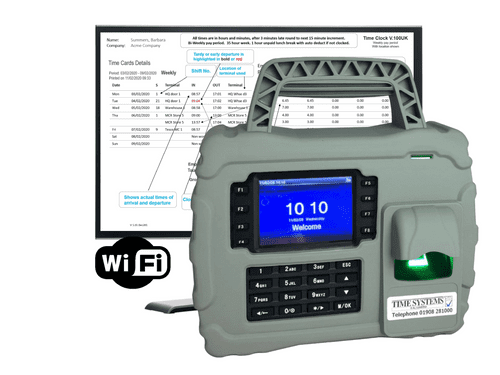 Construction Site Clocking in machine | Geotime 100 Portable | WIFI Biometric fingerprint