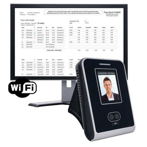 GeoFace 100 with Wifi ‘Pro’ Biometric Face Recognition Clocking in Machine