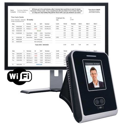 GeoFace 200 with Wifi ‘Ultimate’ Face Recognition Biometric Clocking In Machine