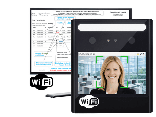 GeoFace E 200 ‘Ultimate’ Biometric Face Recognition Clocking in Machine