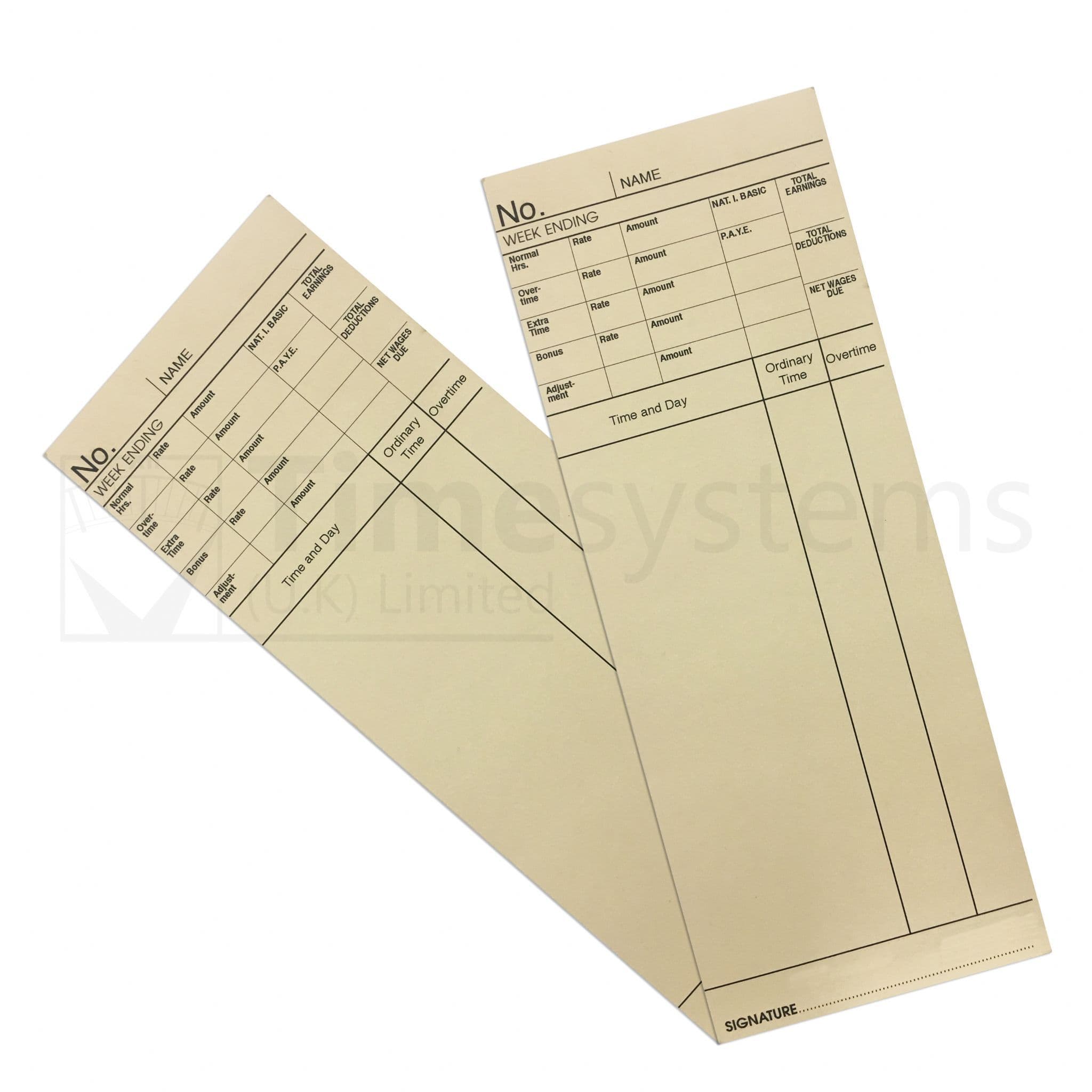 Clock Note Card SCO51BF Time Clock Cards