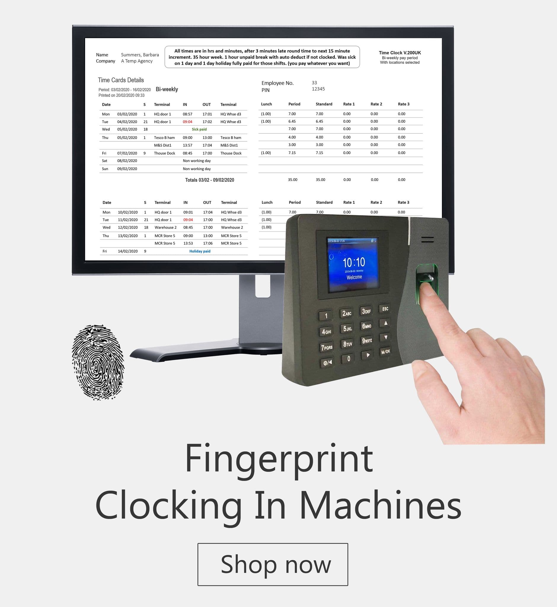 Clocking In Machines, Time Recorders, clocking in systems