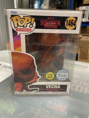 Funko Pop! Vinyl Stranger Things Vecna Glow in the Dark 1464 signed by Jamie Campbell-Bower INSTOCK