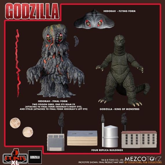 Mezco 5 Points Godzilla Vs Hedorah 1971 XL Figure Set - INSTOCK
