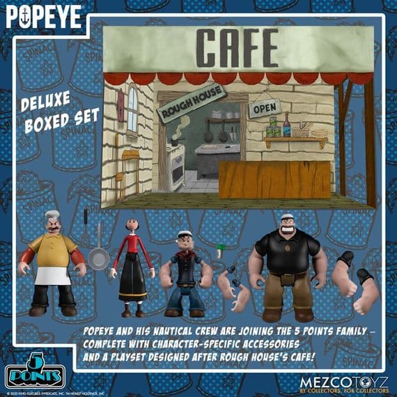 Mezco 5 Points Popeye Deluxe Action Figure Set - INSTOCK