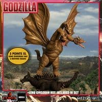 Mezco 5 Points XL Godzilla  Destroy All Monsters 1968 Round 1 Figure Set - INSTOCK