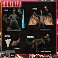 Mezco 5 Points XL Godzilla  Destroy All Monsters 1968 Round 1 Figure Set - INSTOCK