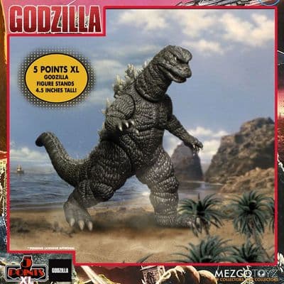 Mezco 5 Points XL Godzilla  Destroy All Monsters 1968 Round 1 Figure Set - INSTOCK