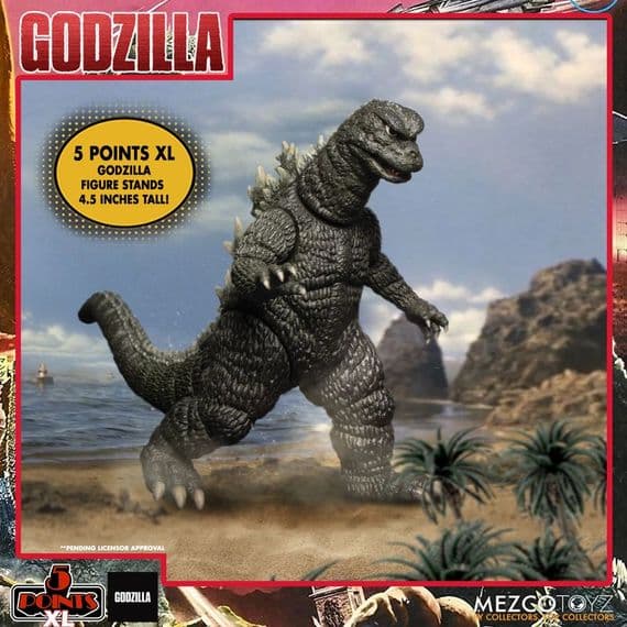 Mezco 5 Points XL Godzilla  Destroy All Monsters 1968 Round 1 Figure Set - INSTOCK