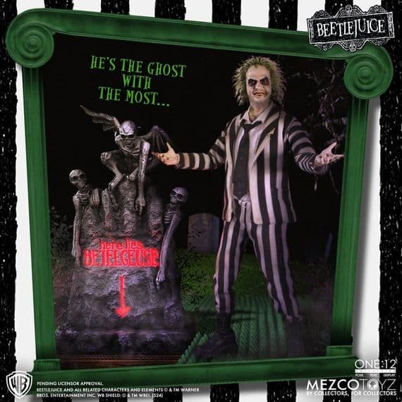 Mezco One:12 Collective Beetlejuice 1988 Movie Beetlejuice Deluxe Action Figure - Instock