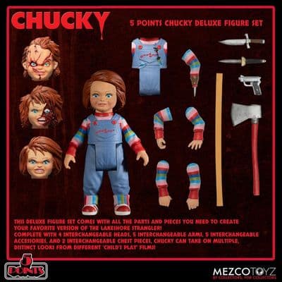 Mezco Toyz 5 Points Chucky Deluxe Action Figure Set - INSTOCK
