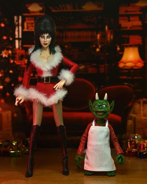 NECA Elvira - Elvira's Very Scary Christmas Deluxe Clothed Action Figure Set SPECIAL OFFER
