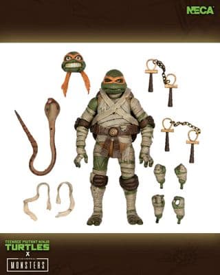 NECA Teenage Mutant Ninja Turtles X Universal Monsters Michelangelo as The Mummy Figure - INSTOCK