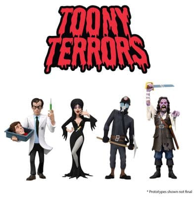 NECA Toony Terrors Wave 6 Complete Set of 4 inc. Elvira, Captain Blake, Herbert West and The Miner