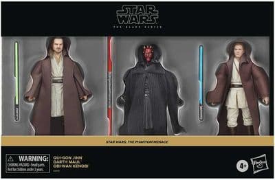 Star Wars The Black Series The Phantom Menace Qui-Gon, Darth Maul Obi Wan Figure 3 Pack - INSTOCK