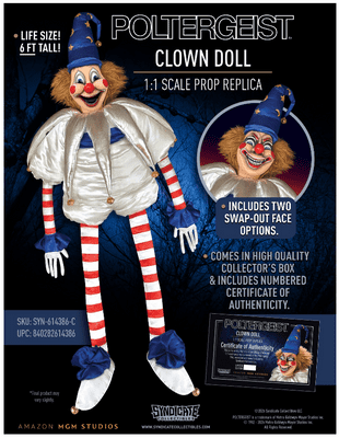 Syndicate Collectibles Poltergeist Clown Doll 1:1 Scale Prop Replica Figure - Pre-Order