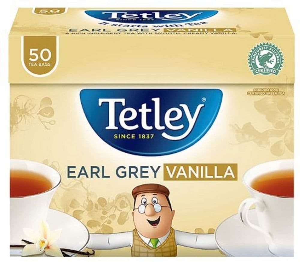 Tetley Earl Grey Vanilla Tea Bags 300 Tea Bags 6 Boxes