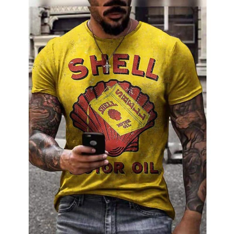 Shell Oil Motorsport Inspired Adult 3d Print T Shirt