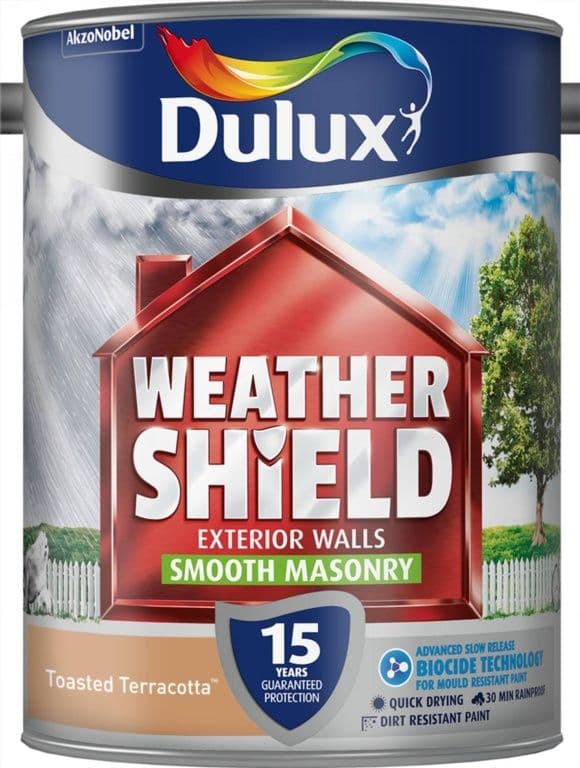Dulux Weathershield Smooth Masonry Paint 5L Toasted Terracotta