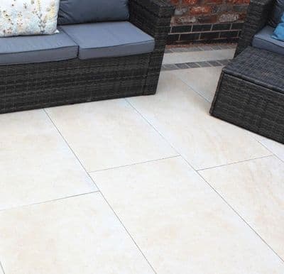 Classic Cream Oversized Porcelain Paving Slabs