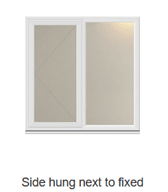 PVC-U casement window - side hung next to fixed