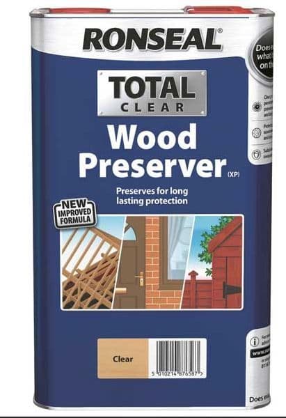 Timbercare Ronseal Ronseal Total Wood Preserver Clear 25l Johnstone's Woodcare Indoor