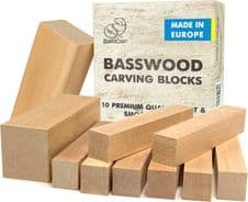 BeaverCraft BW10 - 10 Piece Set of Basswood Carving Blocks