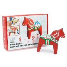 DIY Dala Horse Wood Carving Kit for Beginners BeaverCraft DIY02 Whittling & Painting Set