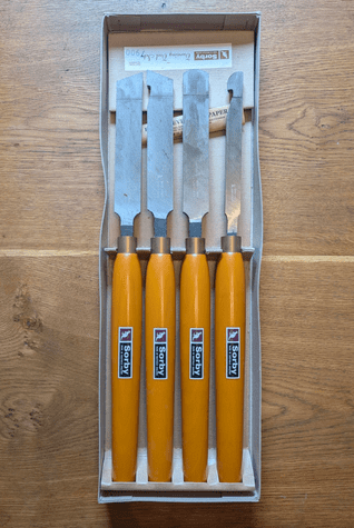 Set of 4 Sorby's Tipped Turning Scrapers
