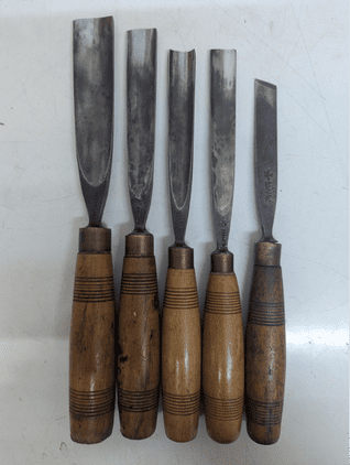 Set of 5 S.J.Addis Carving Tools