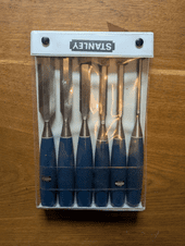Set of 6 Stanley Bevel Edge Chisels