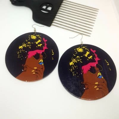 Bajan Lips Wooden Earrings