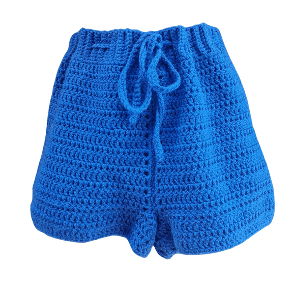 Blue Crochet Shorts