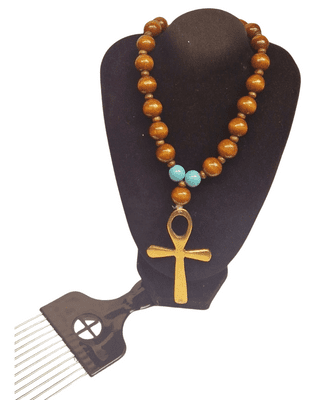 Brass Pendant Wooden Necklace 2