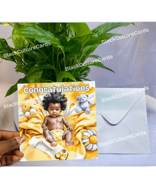 Congratulations Yellow Baby Card