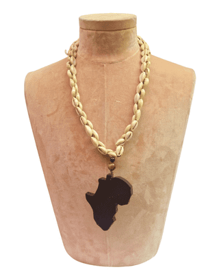 Cowrie Shell Wooden Africa Necklace