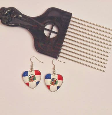 Dominican Republic Heart Drop Earrings