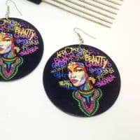 Empowerment Afro Wooden Earrings