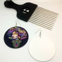 Empowerment Afro Wooden Earrings